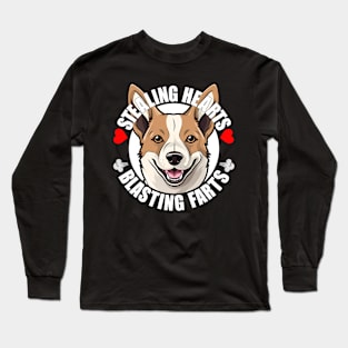 Funny Canaan Dog Stealing Hearts Blasting Farts Puppy Long Sleeve T-Shirt